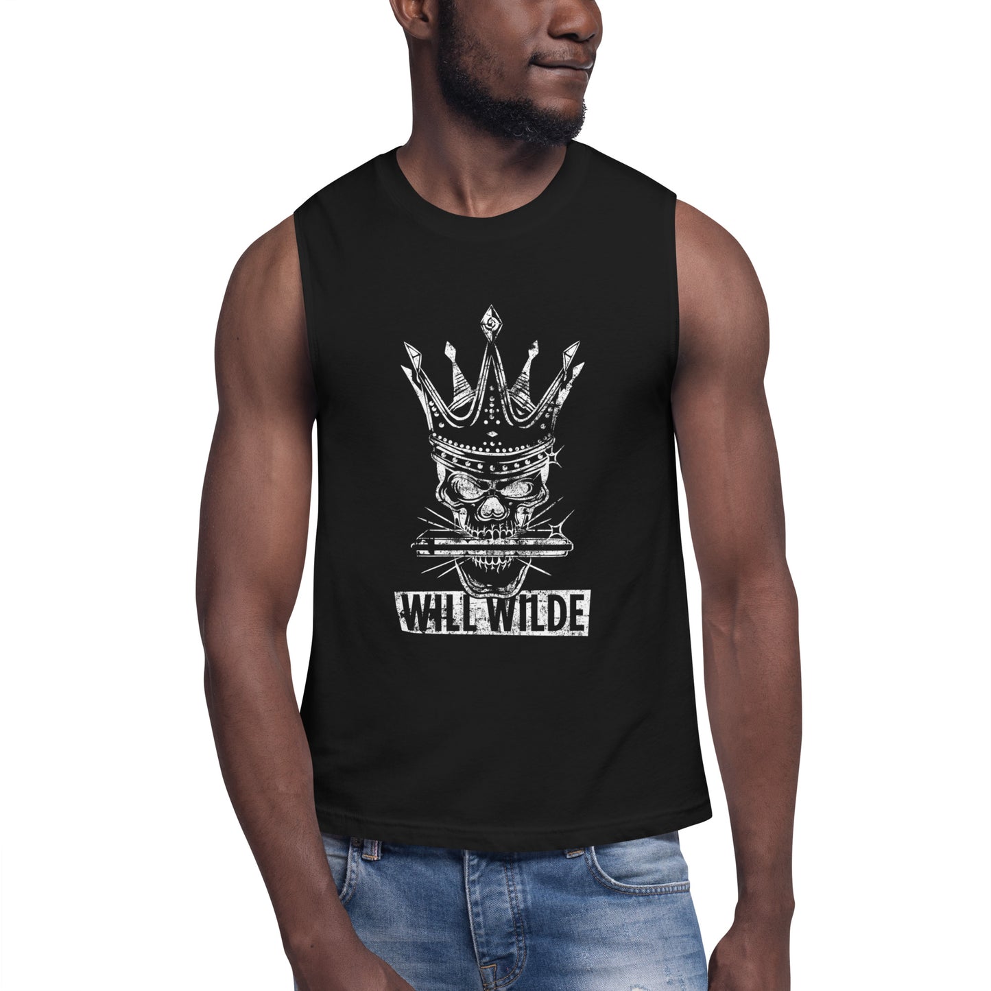 Will Wilde Skulll Harmonica Muscle Shirt