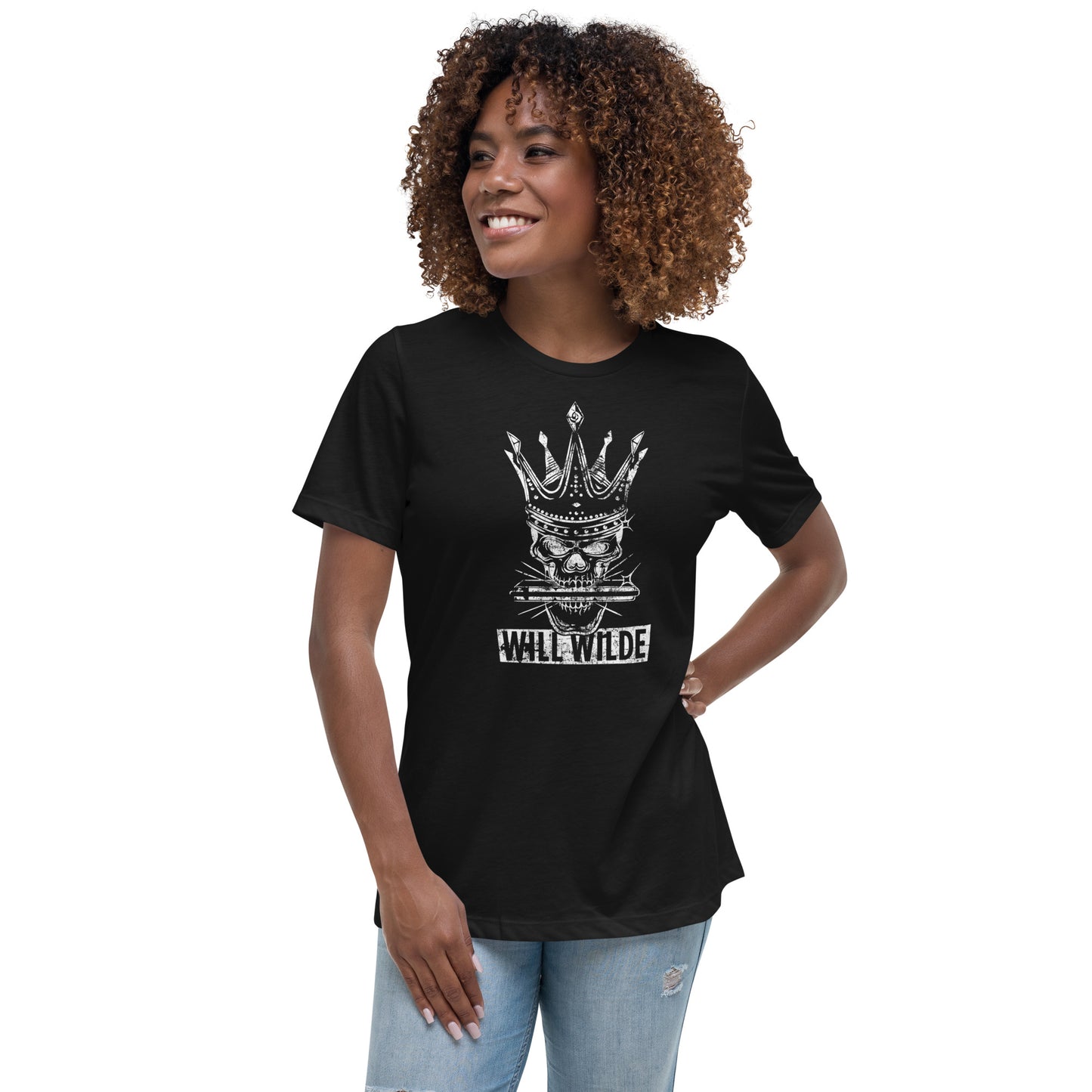 Will Wilde Skull Harmonica Women's  T-Shirt