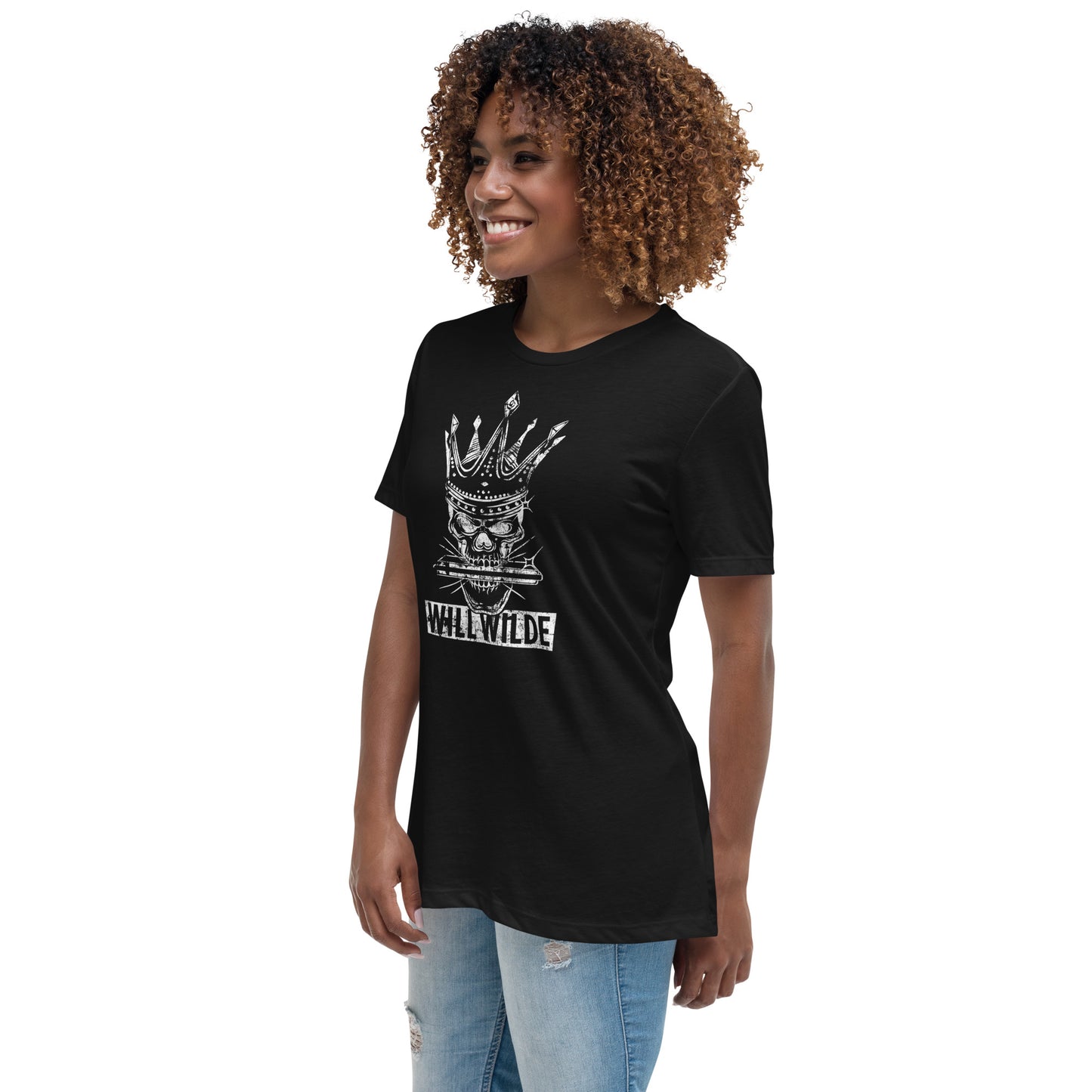 Will Wilde Skull Harmonica Women's  T-Shirt